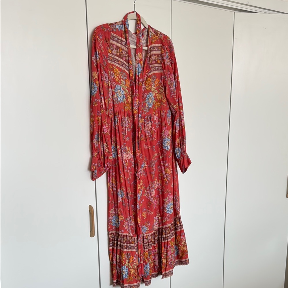 Spell Red and Orange Long Sleeve Sundress